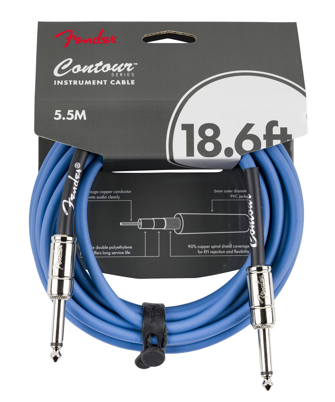 Fender Contour Series Instrument Cable 18.6 ft LPB