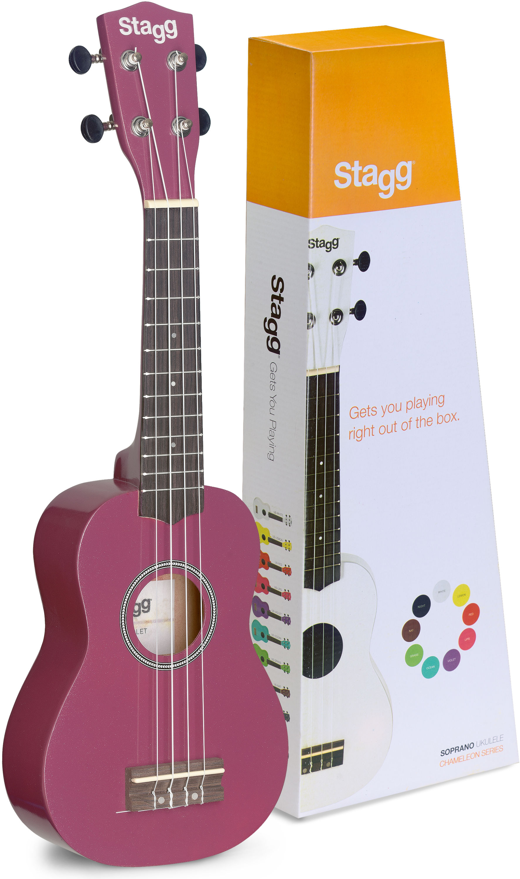 Stagg US VIOLET, sopránové ukulele, fialové