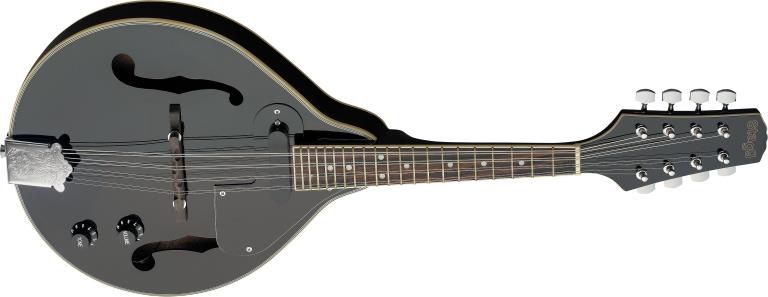 Stagg M50 E BLK, elektroakustická bluegrassová mandolína, černá